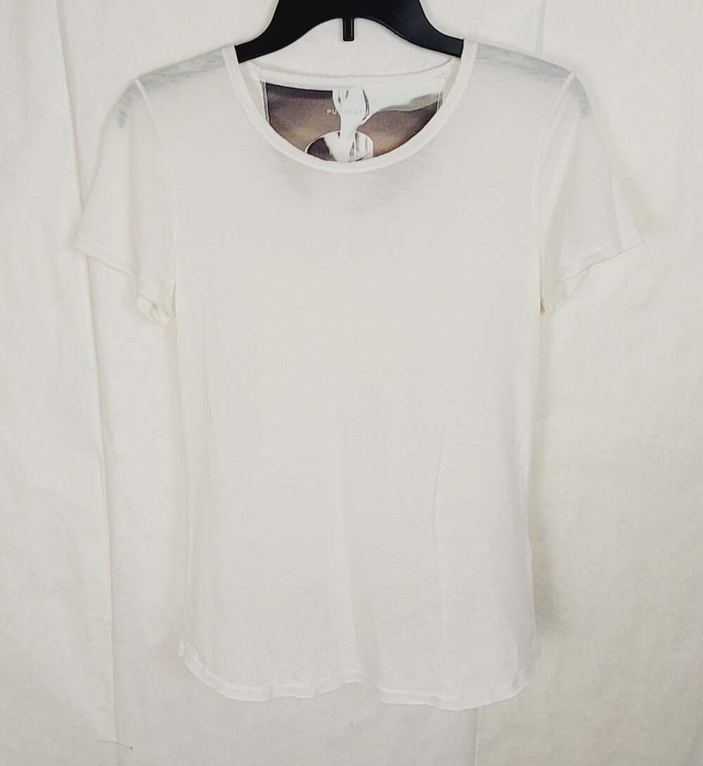New Purotatto Cream micromodal t-shirt size small Italian Designer Luxe Minimal